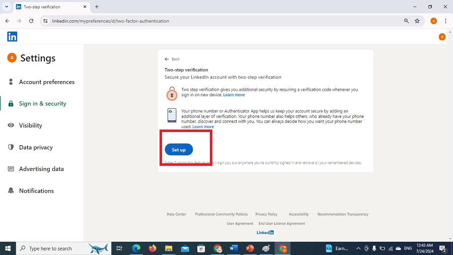 LinkedIn two-step verification4