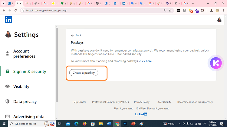 creat passkey on linkedin3-